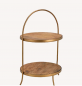 Preview: Etagere 2er aus Mangoholz, Metall Braun (B/H/T) 20x33x20cm