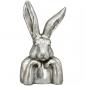 Mobile Preview: Hase Kopf ArgenT, silber, Polyresin, 23x16,5x37 cm
