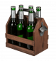 Preview: Holz-Flaschenhalter mit Metall-Flaschenöffner