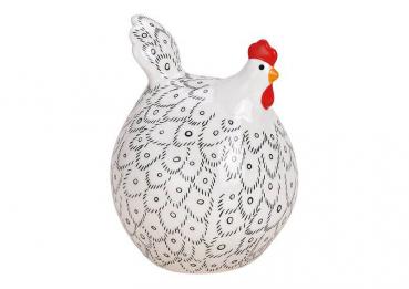 Huhn aus Keramik Weiß (B/H/T) 10x14x10cm