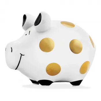 Sparschwein Kleinschwein, Gold Punkte
