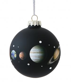 Weihnachtskugel, Planeten, schwarz