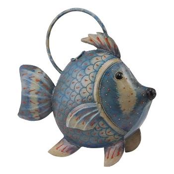 Gießkanne Fisch Kanu, Metall, 16x40x34 cm
