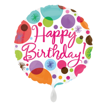 Ballon - Happy Birthday Polka Dots