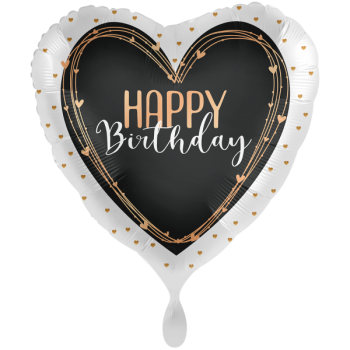 Ballon XXL - Happy Birthday Elegant Hearts