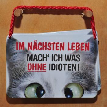 Blechschild Ohne Idioten