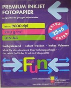 Premium Inkjet Foto-Drucker Papier A 4 200 g 25+6 Blatt