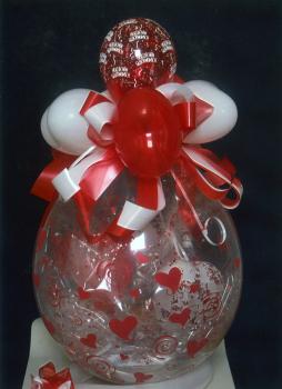 Geschenkballon "rote Herzen"