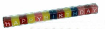 Geburtstagskerzen "HAPPY BIRTHDAY" Farbige Kerzen mit Einzel-Buchstaben Schrift