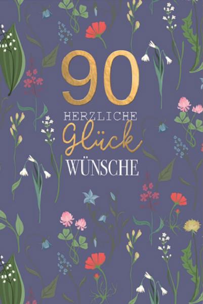Grußkarte 90 Herzliche Glückwünsche