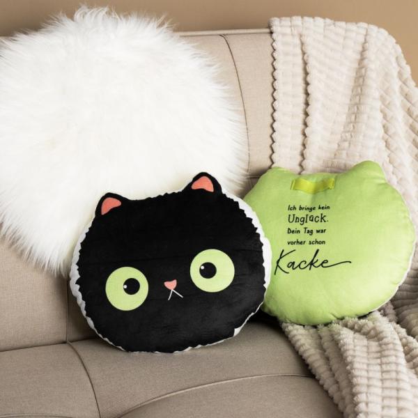 Plüschkissen »schwarze Katze«