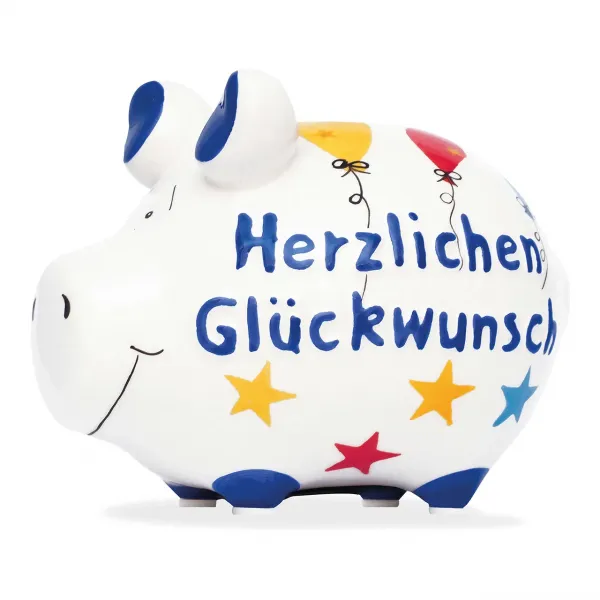 Sparschwein Kleinschwein, "Herzlichen Glückwunsch"