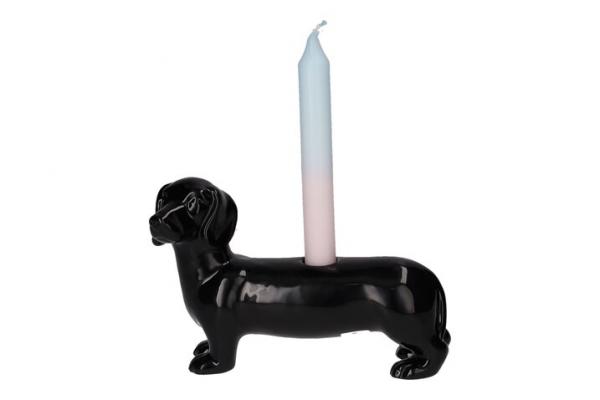 Mignon, Kerzenhalter, Dackel, schwarz