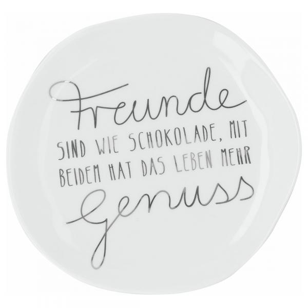 Kleiner Teller. "Freunde sind wie Schokolade"