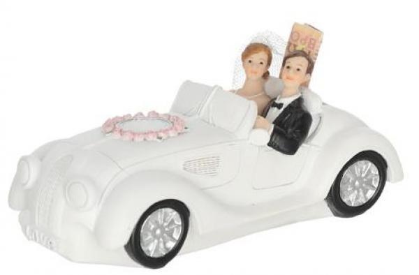 Spardose Hochzeitspaar in Cabrio