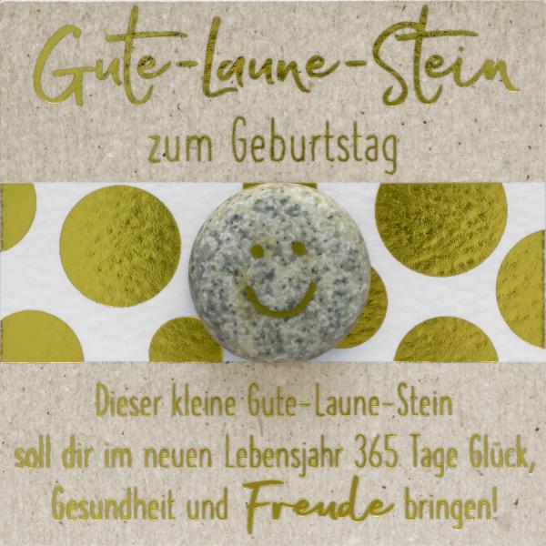 Gute-Laune-Stein »Zum Geburtstag« gold