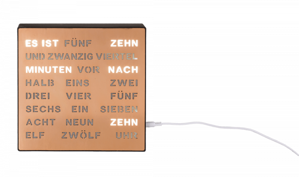 Uhr mit deutscher Wort-Anzeige, Bronze