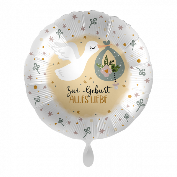 Folienballon - Storch zur Geburt