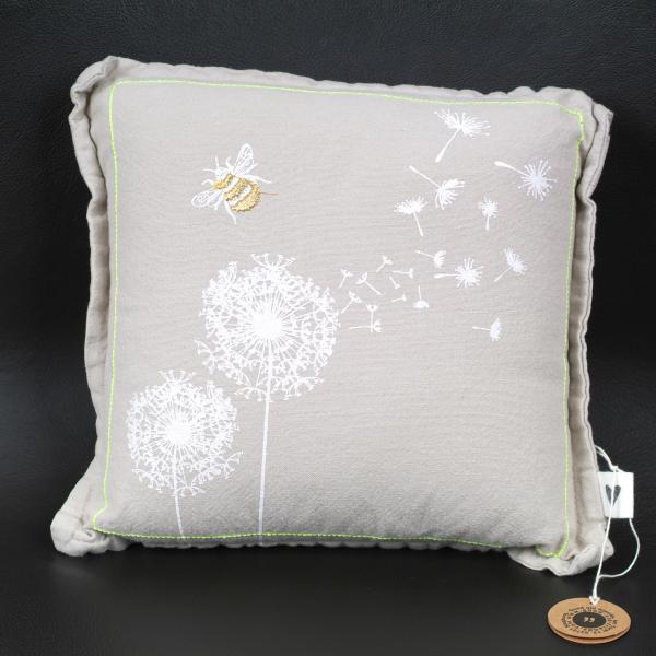 Mini Kissen "Pusteblumen - Biene" bedruckt und bestickt