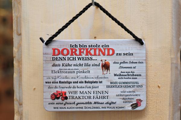 Blechschild Dorfkind