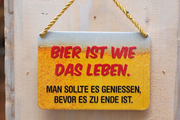 Blechschild Bier ist wie das Leben