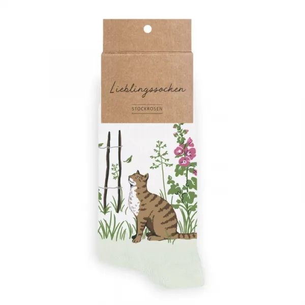 Lieblingssocken Stockrosen Katze
