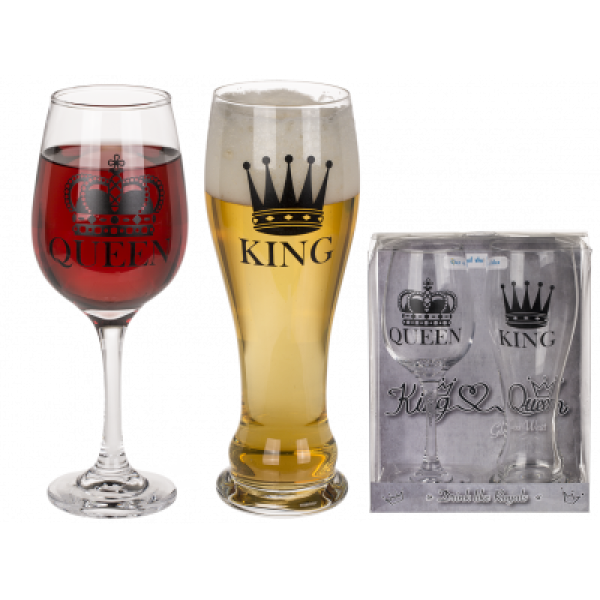 Trinkglas, King & Queen